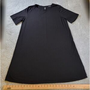 Eileen Fisher Dress Womens‎ Medium Black Slinky Packable Stretch Minimalist